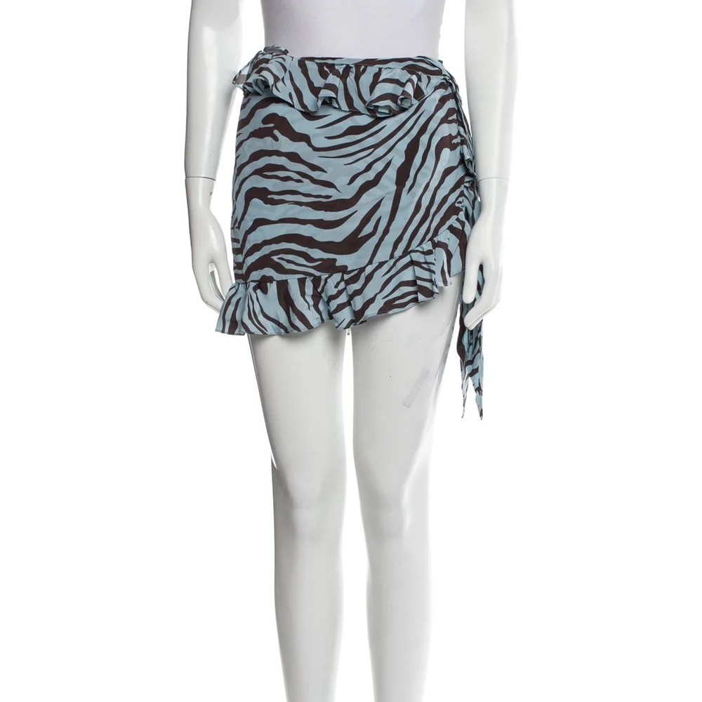 Orseund Iris Zebra Print Skirt - Blue and Black